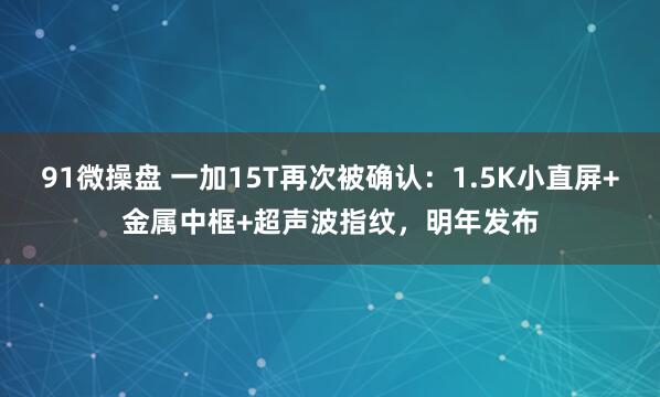 91微操盘 一加15T再次被确认：1.5K小直屏+金属中框+超声波指纹，明年发布