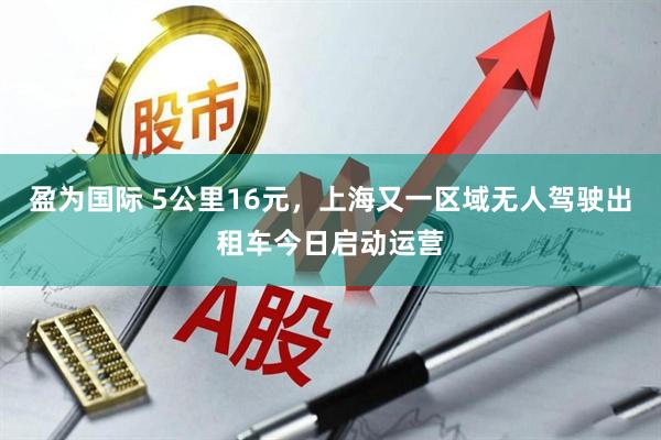 盈为国际 5公里16元，上海又一区域无人驾驶出租车今日启动运营